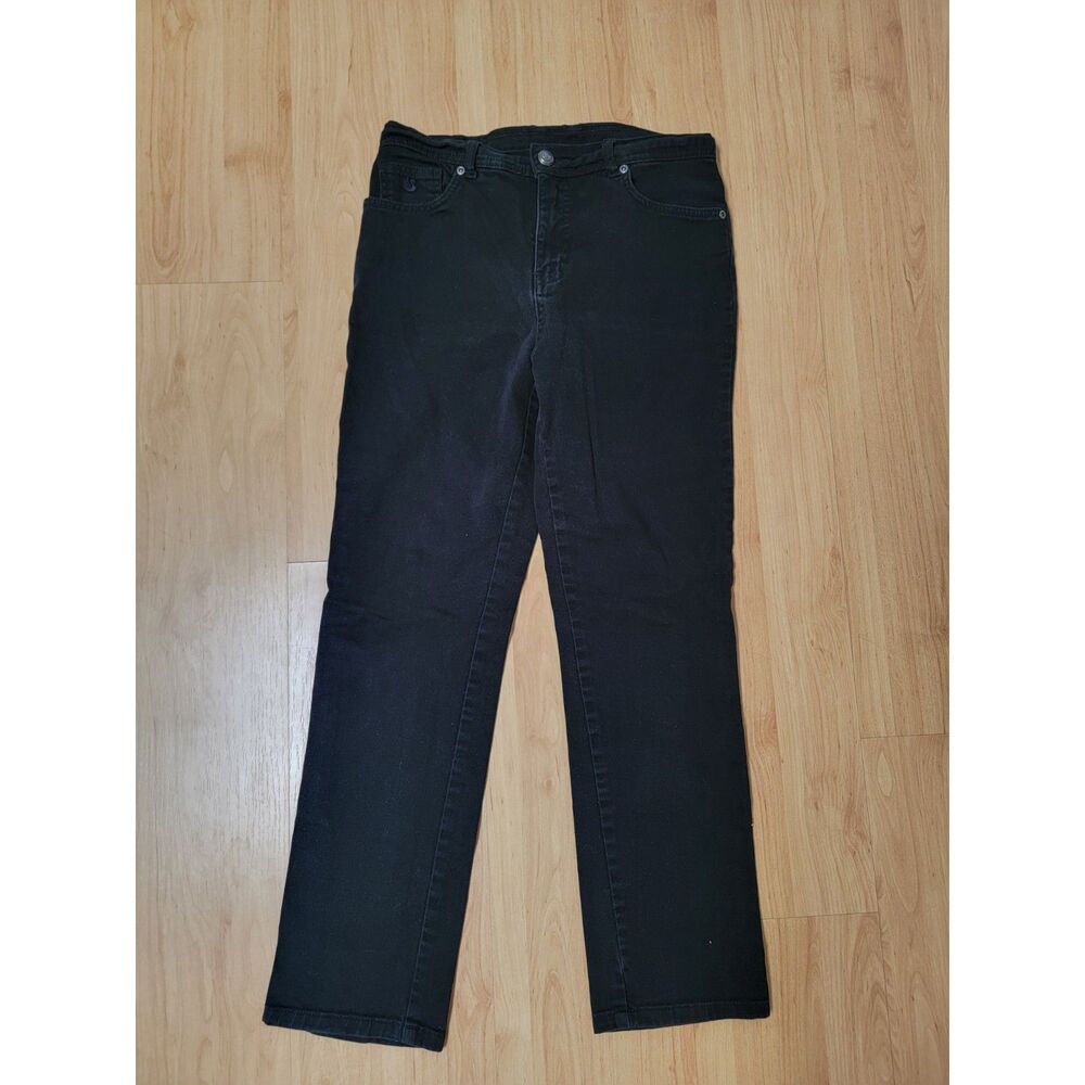 Gloria Vanderbilt Straight Leg Stretch Jeans Black Petite 6P